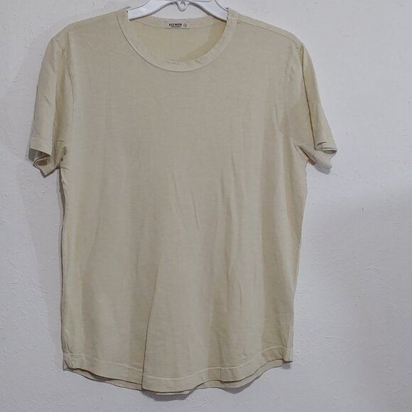 Buck Mason Mens Short Sleeve Curved Hem Slub T-Shirt Size S Light yellow - Picture 2 of 7